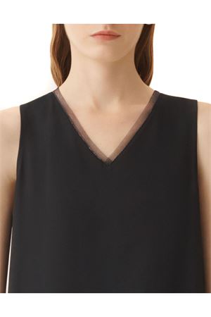 Canotta in misto seta blu scuro FABIANA FILIPPI | TPD266F295L7755146